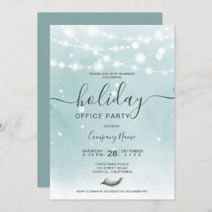 Invitation Vis d'hiver bleu lumières neige