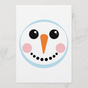 Invitation Visage de Bonhomme de Neige Mignon Dessin de Vacan