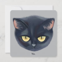 Visage de chat noir mignon