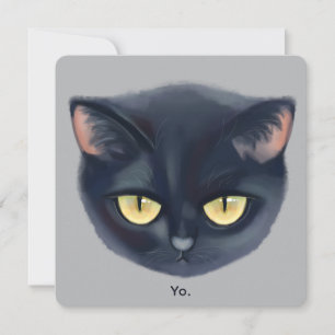 Invitation Visage de chat noir mignon