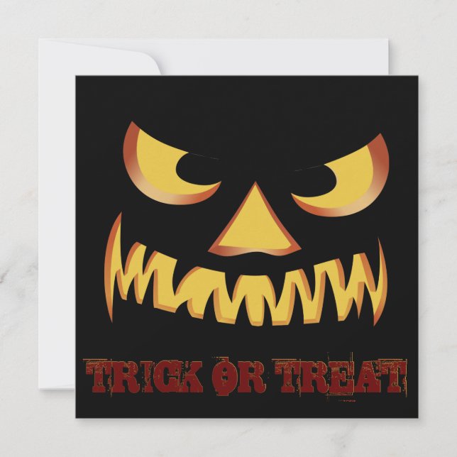 Invitation Visage de citrouille 2 (Devant)