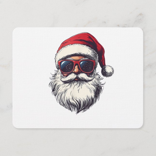 Invitation Visage de Père Noël Cool Lunettes de soleil Rétro  (Devant)