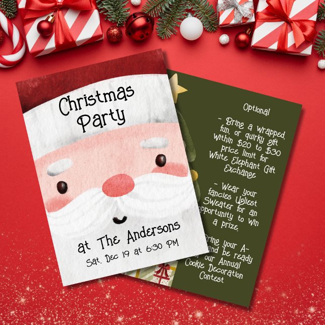 Invitation Visage du Père Noël Fête de Noël (Créateur téléchargé)