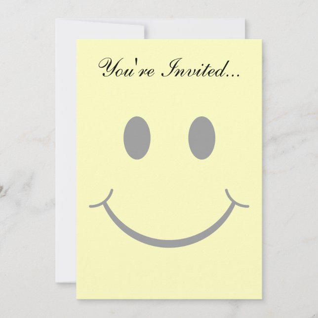 Invitation Visage Jaune Heureux Classique des Années 70 (Devant)