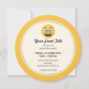 Invitation Visage souriant avec bouche ouverte