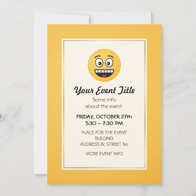 Invitation Visage souriant avec bouche ouverte (Dos)