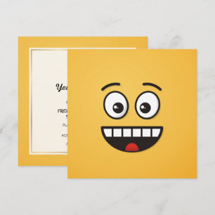 Invitation Visage souriant avec bouche ouverte
