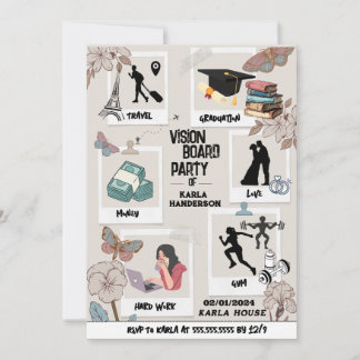 Invitation Vision Board Party Invitation, Dream vision Invita