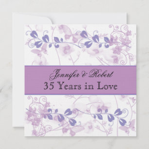 Invitation Visions papillons dans Lilac Anniversaire Invitati