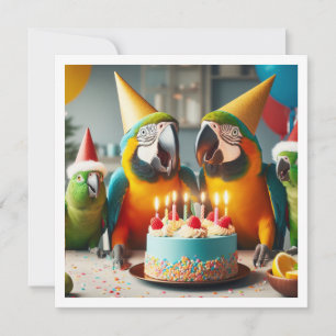 Invitation Vite ! Anniversaire de perroquets, anniversaire d'
