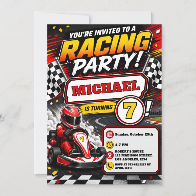 Invitation Vitesse Amusement Maintenant & Course de Karting F (Devant)