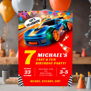 Invitation Vitesse Voiture Anniversaire Célébration