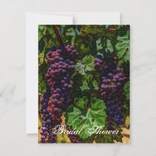 Invitation viticulture romantique violet raisins vigne mariag