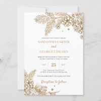 Vitre d'hiver or et cônes mariage moderne chic