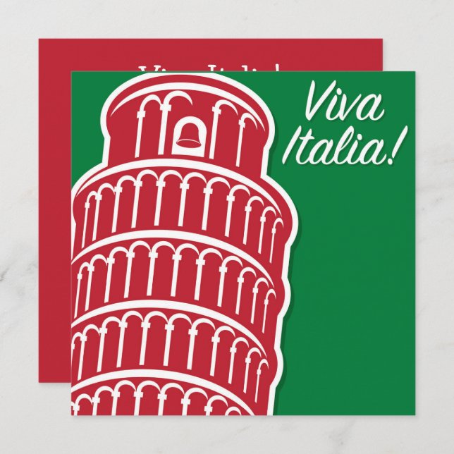 Invitation Viva Italia personnalisable Patriotique Italie (Devant / Derrière)