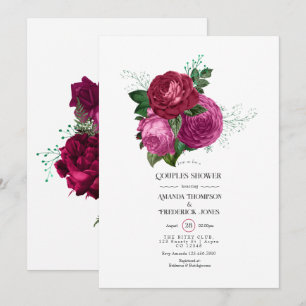 Invitation Viva Magenta Floral Couple Baby Shower