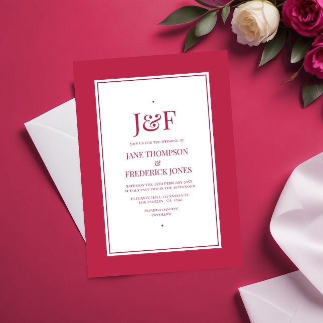Invitation Viva Magenta Mariage (Viva Magenta Wedding Invitation)