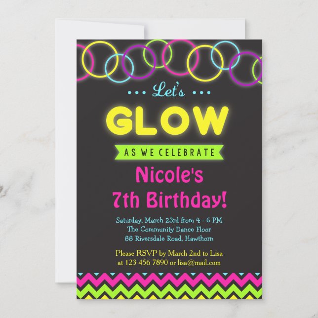 Invitation vive / Glow in the Dark invitation (Devant)