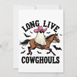 Invitation Vive Gouls Éffrayant Halloween Ghost Cowboy