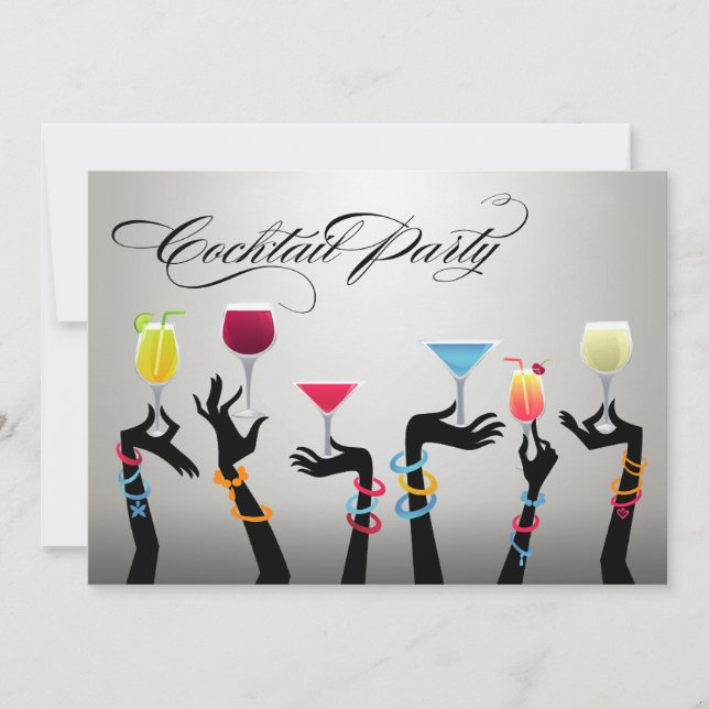 Invitation Vive la fête de cocktails de vacances ! (Devant)