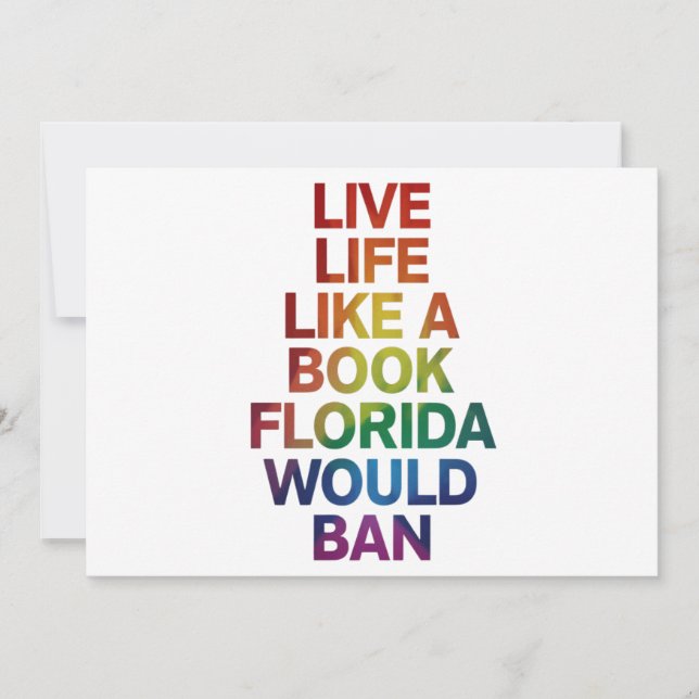 Invitation Vivez comme le livre que la Floride interdirait Ca (Devant)