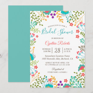 Invitation Vivid Fresh Spring Floral Cute Fête des mariées
