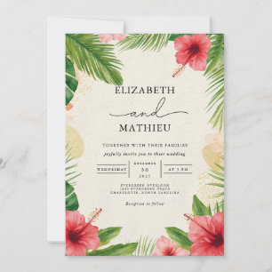 Invitation Vivid Tropical Bloom Arch Mariage