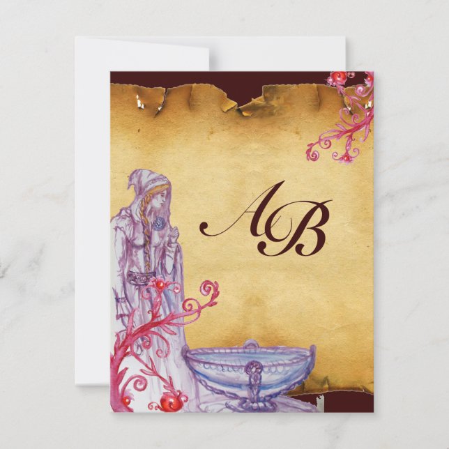 Invitation VIVIEN MONOGRAM parchemin violet (Devant)