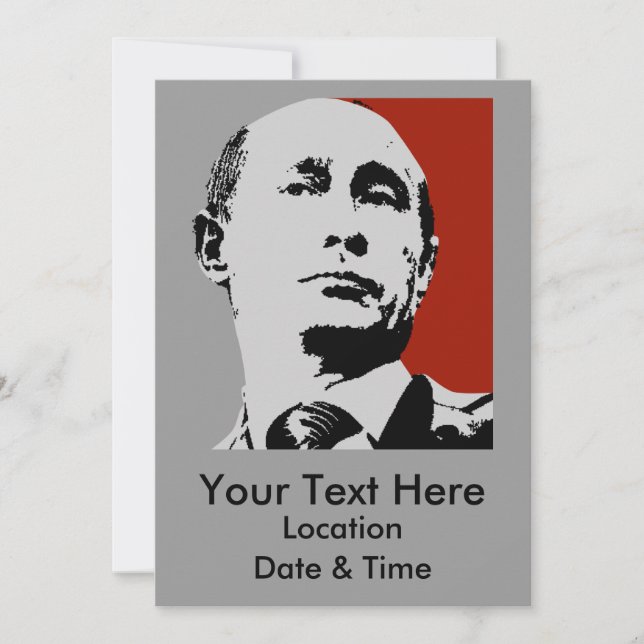 Invitation Vladimir Poutine rouge (Devant)