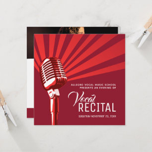 Invitation Vocal récital classique microphone musique rouge