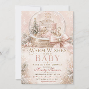 Invitation Vœux chaleureux pour une baby shower d'hiver