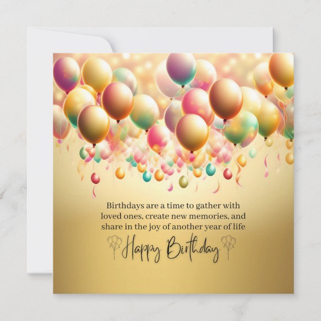 Invitation Vœux d'anniversaire lumineux (Devant)