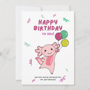 Invitation Vœux d'Axolotl Joyeux Anniversaire À Vous Axolotls