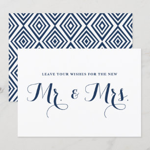 Invitation Vœux de calligraphie moderne Navy pour panneau M.