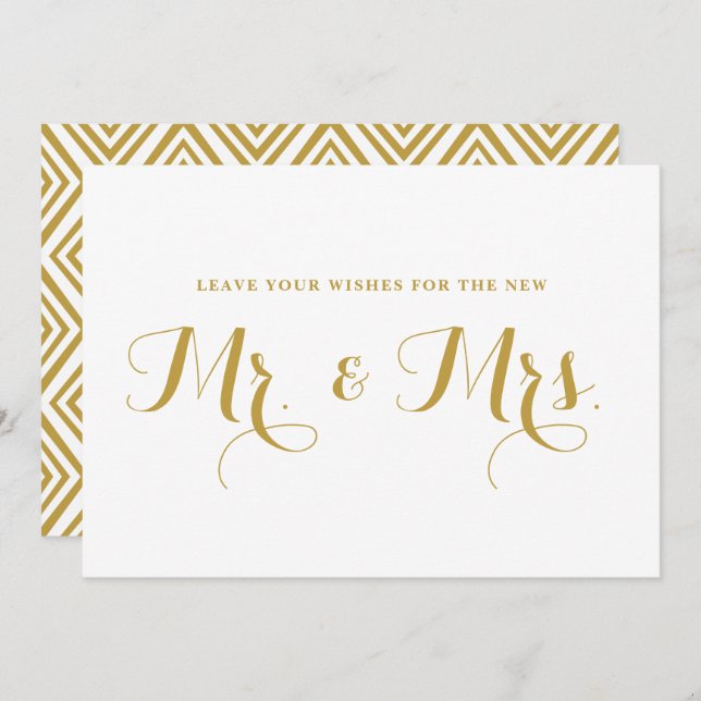 Invitation Vœux de calligraphie moderne or pour enseigne de M (Devant / Derrière)