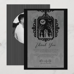 Invitation Vœux de cimetière Mariage gothique noir et gris RS