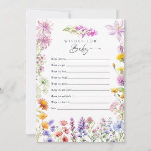 Invitation Vœux de fleur sauvage de printemps été pour bébé