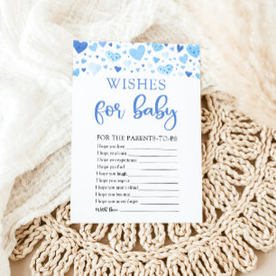 Invitation Vœux de la Saint-Valentin pour bébé au cœur bleu a
