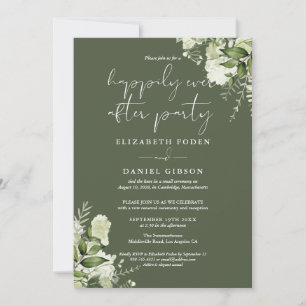 Invitation Voeux de mariage pour la fête Greenery Happily Eve