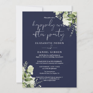 Invitation Voeux de mariage pour la fête Greenery Happily Eve