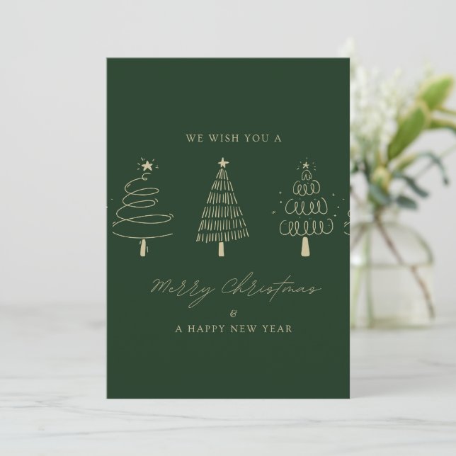 Invitation 🎄 Voeux de Merry Christmas Greeting Card 🎄 (Debout devant)