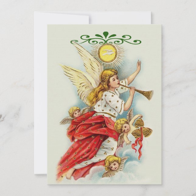 Invitation voeux de Noël anges fête de vacances (Devant)