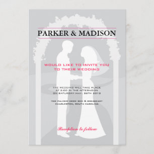 Invitation Voeux de rose et de gris
