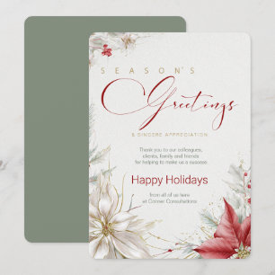 Invitation Vœux de saison des Poinsettias de fête