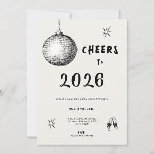 Invitation Vœux modernes pour la nouvelle année 2026 Typo gra