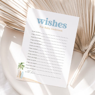 Invitation Voeux pour Baby Beach Surf Baby shower Jeu