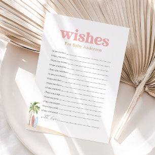 Invitation Voeux pour Baby Beach Surf Baby shower Jeu