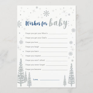 Invitation Voeux pour Baby Card, Blue Boy Baby shower Jeu