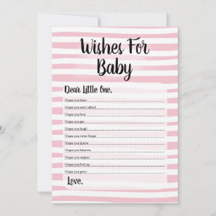 Invitation Voeux Pour Baby shower Jeu Rose Blanc