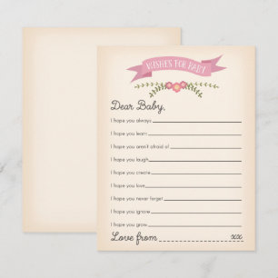 Invitation Voeux pour bébé - Baby shower Game Card